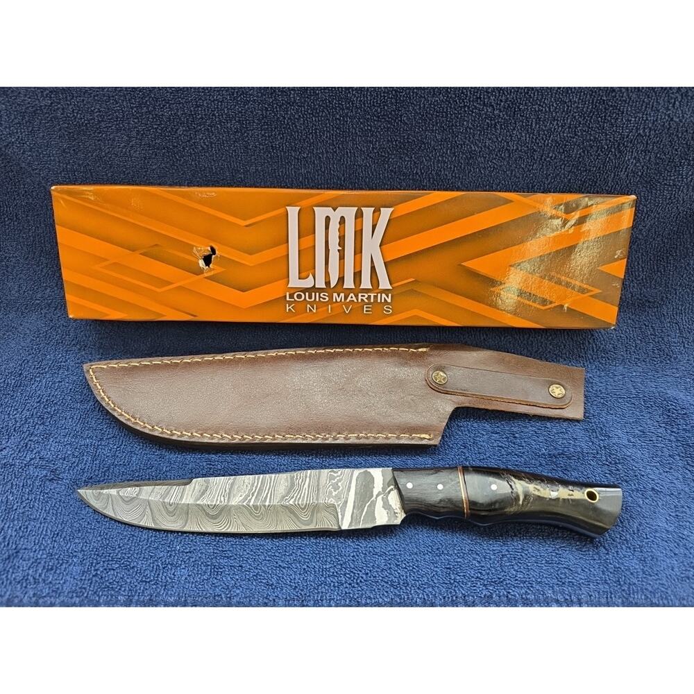 Hunting Bowie Knife 11 Inch Custom Made Forged Damascus Blade LMK Knives #9614